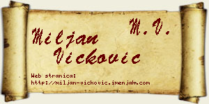 Miljan Vicković vizit kartica